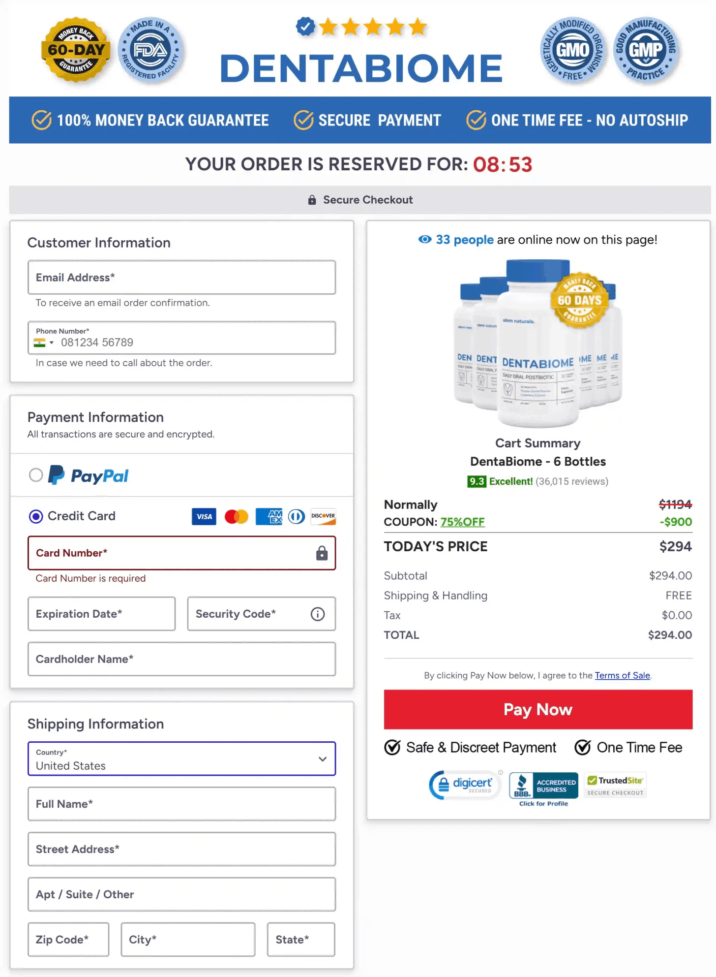DentaBiome-order-page